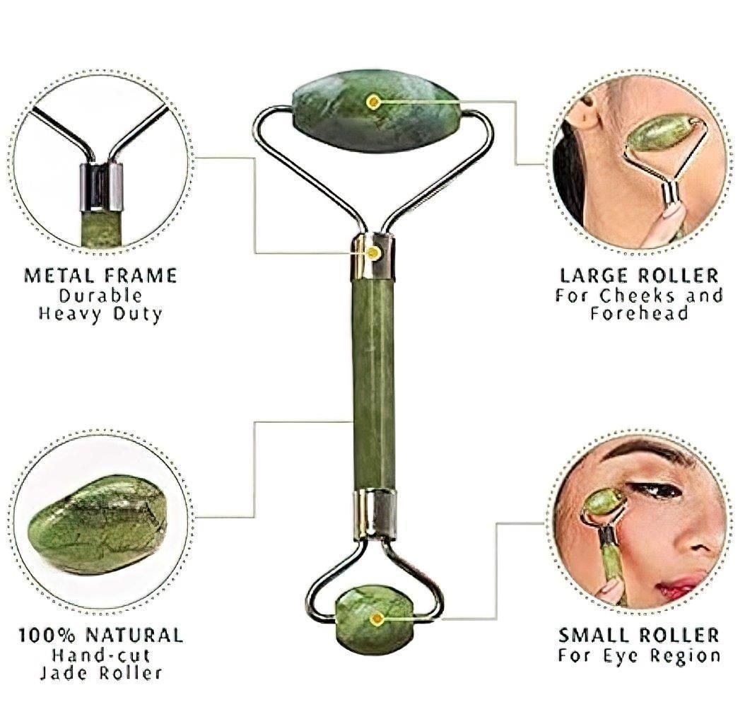 Jade Facial Roller & Massager – Skin Lifting & Glow Boost Face Roller