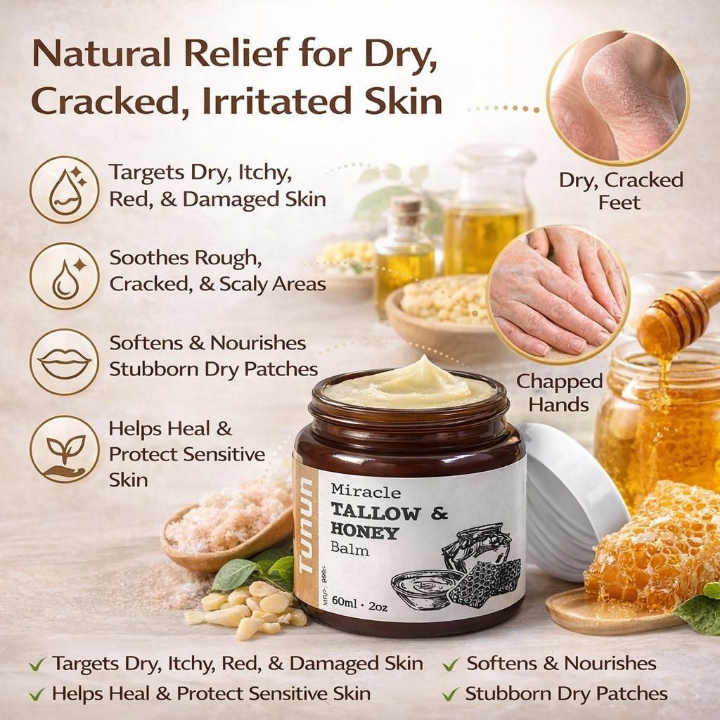 Miracle Tallow & Honey Balm 60ml – Deep Moisturizing & Skin Repair Cream