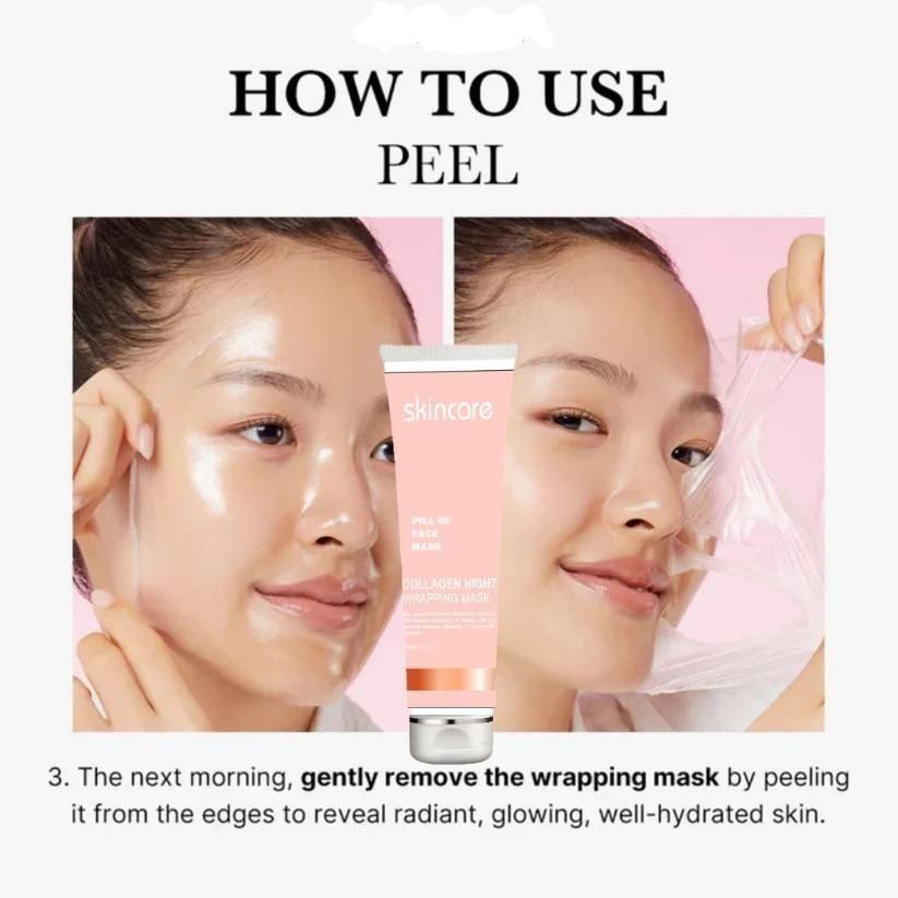 Collagen Night Wrapping Peel Off Mask (Pack of 2) – Hydrating & Skin Tightening Glow Mask