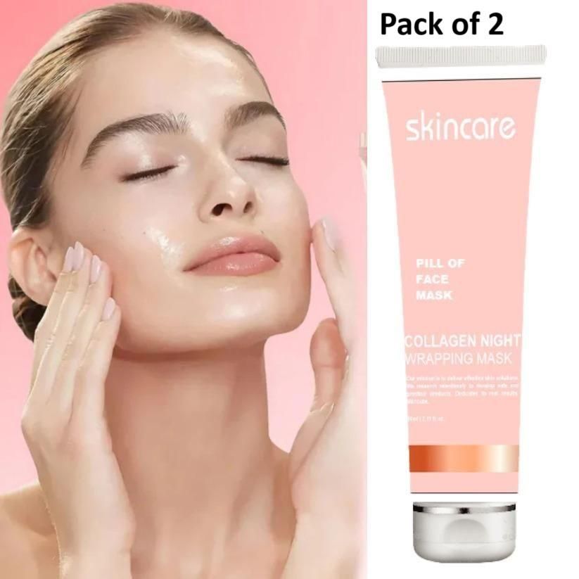 Collagen Night Wrapping Peel Off Mask (Pack of 2) – Hydrating & Skin Tightening Glow Mask