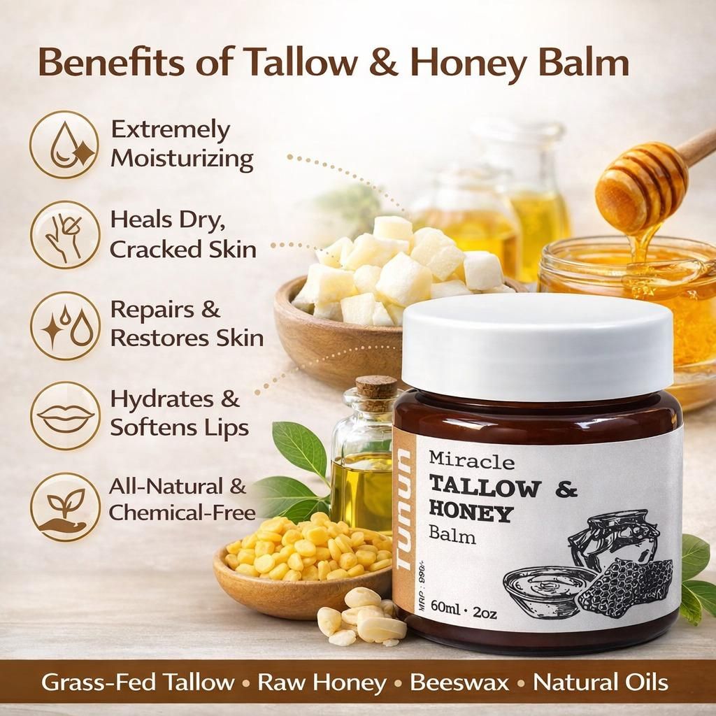 Miracle Tallow & Honey Balm 60ml – Deep Moisturizing & Skin Repair Cream