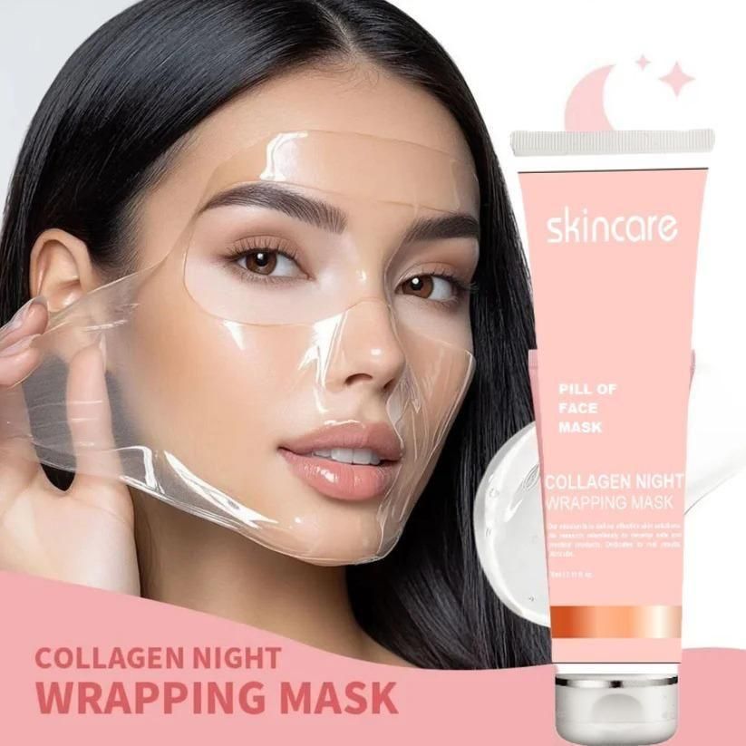 Collagen Night Wrapping Peel Off Mask (Pack of 2) – Hydrating & Skin Tightening Glow Mask
