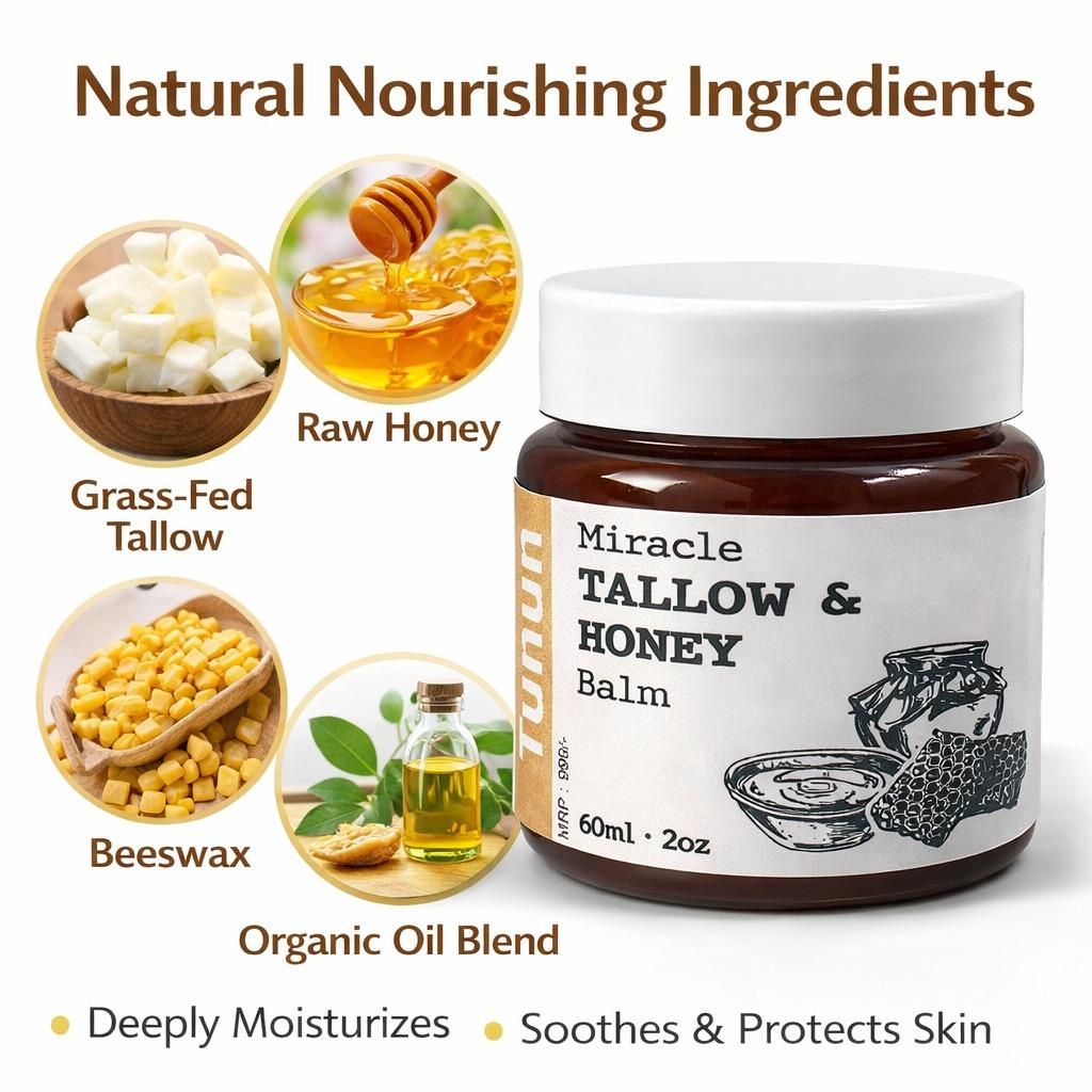 Miracle Tallow & Honey Balm 60ml – Deep Moisturizing & Skin Repair Cream